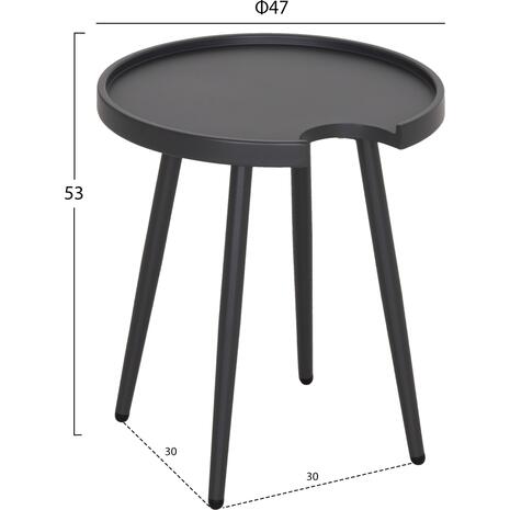 ΤΡΑΠΕΖΙ ΒΟΗΘΗΤΙΚΟ ΣΤΡΟΓΓΥΛΟ ΕΞ.ΧΩΡΟΥ TEROC HM6433.01 ΑΛΟΥΜΙΝΙΟ ΓΚΡΙ Φ47x53Υεκ