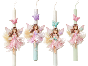 Λαμπάδα αρωματική ξύλινη φιγούρα νεράιδα μεγάλη (διάφορα χρώματα)