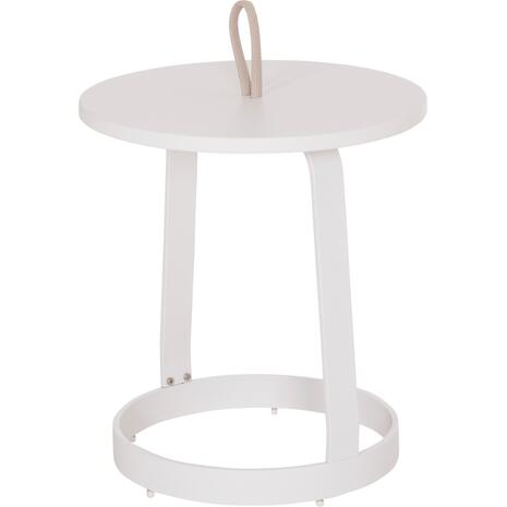 ΤΡΑΠΕΖΙ ΒΟΗΘΗΤΙΚΟ ΕΞ.ΧΩΡΟΥ MINO HM6432.02 ΑΛΟΥΜΙΝΙΟ ΛΕΥΚΟ & ΣΧΟΙΝΙ ΜΠΕΖ Φ47x53Υεκ