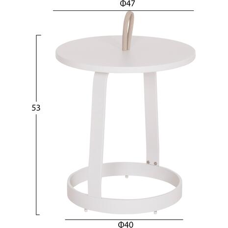 ΤΡΑΠΕΖΙ ΒΟΗΘΗΤΙΚΟ ΕΞ.ΧΩΡΟΥ MINO HM6432.02 ΑΛΟΥΜΙΝΙΟ ΛΕΥΚΟ & ΣΧΟΙΝΙ ΜΠΕΖ Φ47x53Υεκ