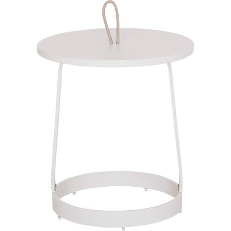 ΤΡΑΠΕΖΙ ΒΟΗΘΗΤΙΚΟ ΕΞ.ΧΩΡΟΥ MINO HM6432.02 ΑΛΟΥΜΙΝΙΟ ΛΕΥΚΟ & ΣΧΟΙΝΙ ΜΠΕΖ Φ47x53Υεκ