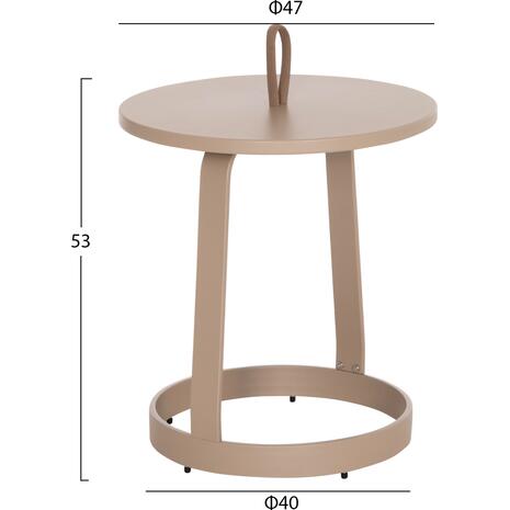 ΤΡΑΠΕΖΙ ΒΟΗΘΗΤΙΚΟ ΕΞ.ΧΩΡΟΥ MINO HM6432.03 ΑΛΟΥΜΙΝΙΟ & ΣΧΟΙΝΙ ΚΑΠΟΥΤΣΙΝΟ Φ47x53Υεκ