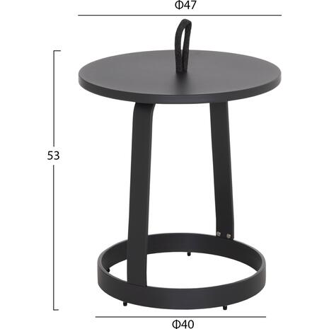 ΤΡΑΠΕΖΙ ΒΟΗΘΗΤΙΚΟ ΕΞ.ΧΩΡΟΥ MINO HM6432.01 ΑΛΟΥΜΙΝΙΟ & ΣΧΟΙΝΙ ΓΚΡΙ Φ47x53Υεκ