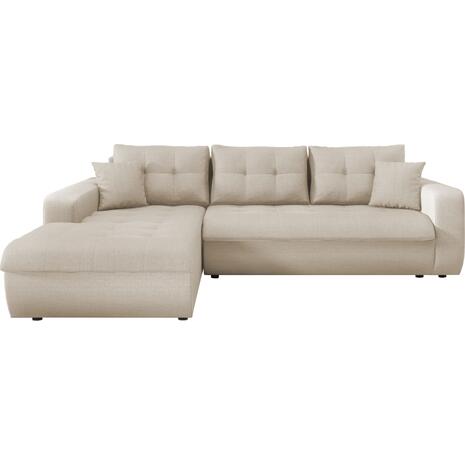 ΚΑΝΑΠΕΣ ΚΡΕΒΑΤΙ ΑΡΙΣΤΕΡΗ ΓΩΝΙΑ KANSO HM3338.03L ΜΠΕΖ ΥΦΑΣΜΑ 244x188x80Υεκ