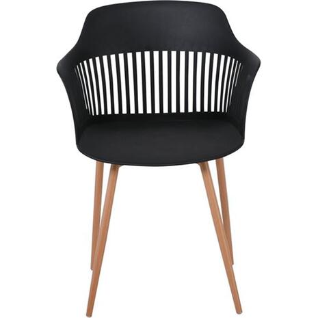 LOUISE Πολυθρόνα Μέταλλο Βαφή Φυσικό, PP-UV Μαύρο (εκτός συσκευασίας) (ΕΜ165,Ν2W)