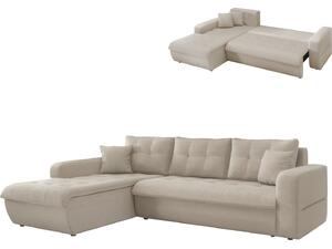 ΚΑΝΑΠΕΣ ΚΡΕΒΑΤΙ ΑΡΙΣΤΕΡΗ ΓΩΝΙΑ KANSO HM3338.03L ΜΠΕΖ ΥΦΑΣΜΑ 244x188x80Υεκ