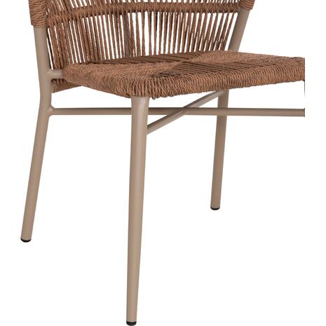 ΚΑΡΕΚΛΑ ΑΛΟΥΜΙΝΙΟΥ LYNN HM6267.03 ΚΑΠΟΥΤΣΙΝΟ ΣΚΕΛΕΤΟΣ-P.E.RATTAN ΦΥΣΙΚΟ 57x62x78Υεκ