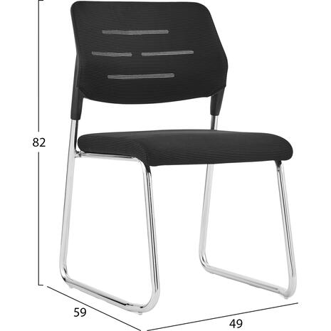 ΚΑΡΕΚΛΑ ΕΠΙΣΚΕΠΤΗ TRABBEL HM1211.01 MESH ΥΦΑΣΜΑ ΜΑΥΡΟ-ΜΕΤΑΛΛΙΚΑ ΠΟΔΙΑ 48x50x82Υεκ (σετ 6 τεμαχίων)