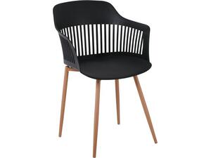 LOUISE Πολυθρόνα Μέταλλο Βαφή Φυσικό, PP-UV Μαύρο (εκτός συσκευασίας) (ΕΜ165,Ν2W)