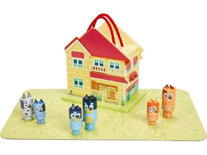 Bluey Ξύλινο Σπίτι Βαλιτσάκι με 6 Φιγούρες (BLYA1000)