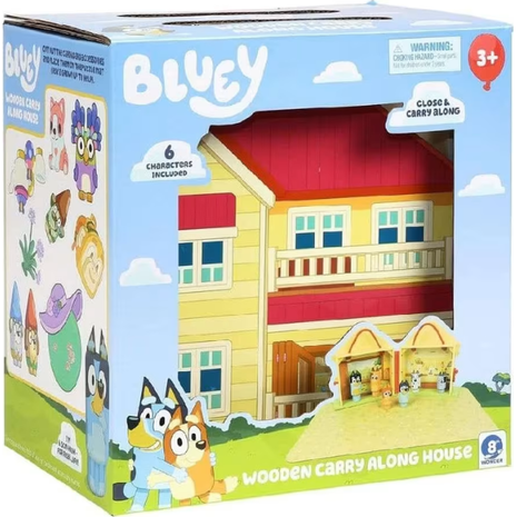 Bluey Ξύλινο Σπίτι Βαλιτσάκι με 6 Φιγούρες (BLYA1000)