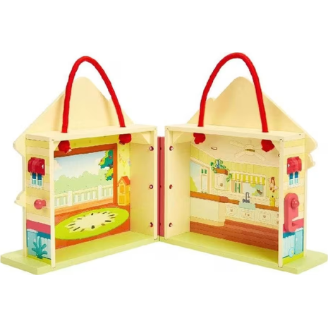 Bluey Ξύλινο Σπίτι Βαλιτσάκι με 6 Φιγούρες (BLYA1000)