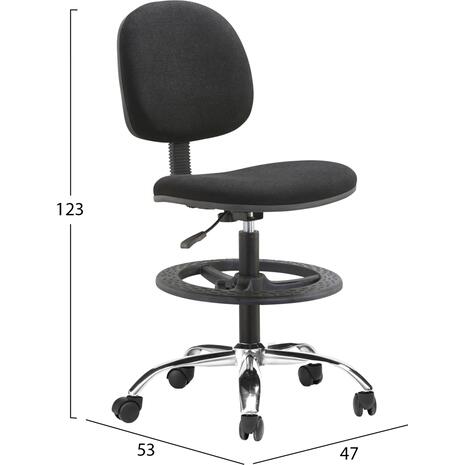 ΣΚΑΜΠΟ ΜΕ ΥΠΟΠΟΔΙΟ DROMEN HM1210.01 ΜΑΥΡΟ ΥΦΑΣΜΑ-ΒΑΣΗ ΧΡΩΜΙΟΥ 48x60x130Υεκ