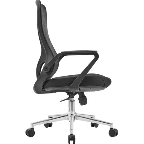 ΚΑΡΕΚΛΑ ΓΡΑΦΕΙΟΥ DECIFER HM1212.01 ΜΑΥΡO MESH-ΒΑΣΗ ΧΡΩΜΙΟΥ 61x60x110Υεκ.