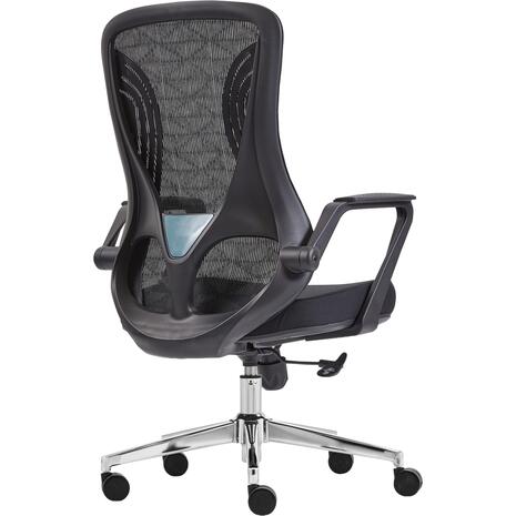 ΚΑΡΕΚΛΑ ΓΡΑΦΕΙΟΥ DECIFER HM1212.01 ΜΑΥΡO MESH-ΒΑΣΗ ΧΡΩΜΙΟΥ 61x60x110Υεκ.