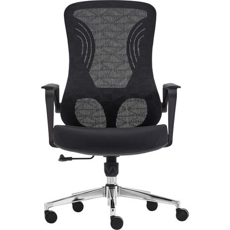 ΚΑΡΕΚΛΑ ΓΡΑΦΕΙΟΥ DECIFER HM1212.01 ΜΑΥΡO MESH-ΒΑΣΗ ΧΡΩΜΙΟΥ 61x60x110Υεκ.