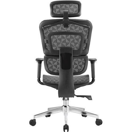 ΚΑΡΕΚΛΑ ΓΡΑΦΕΙΟΥ MODEN HM1215.01 ΜΑΥΡO MESH--ΒΑΣΗ ΧΡΩΜΙΟΥ 68x69x126Υεκ