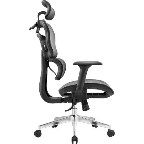 ΚΑΡΕΚΛΑ ΓΡΑΦΕΙΟΥ MODEN HM1215.01 ΜΑΥΡO MESH--ΒΑΣΗ ΧΡΩΜΙΟΥ 68x69x126Υεκ