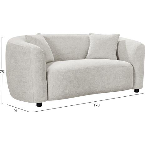 ΚΑΝΑΠΕΣ 2-ΘΕΣΙΟΣ NORD HM3322.02 ΑΝΟΙΧΤΟ ΜΠΕΖ ΥΦΑΣΜΑ 170x91x75Υεκ.