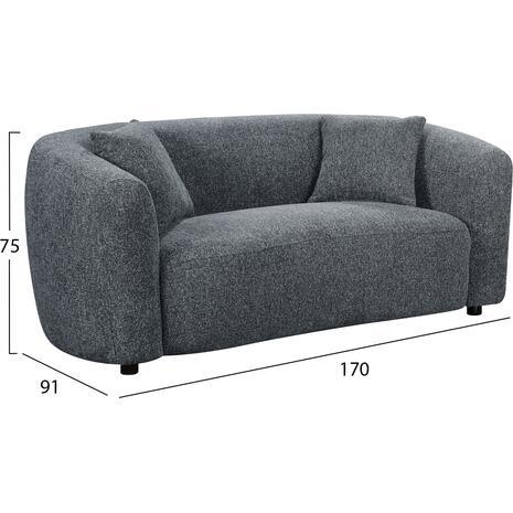 ΚΑΝΑΠΕΣ 2-ΘΕΣΙΟΣ NORD HM3322.01 ΓΚΡΙ ΥΦΑΣΜΑ 170x91x75Υεκ.