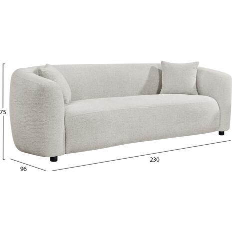 ΚΑΝΑΠΕΣ 3-ΘΕΣΙΟΣ NORD HM3321.02 ΑΝΟΙΧΤΟ ΜΠΕΖ ΥΦΑΣΜΑ 230x96x75Υεκ.