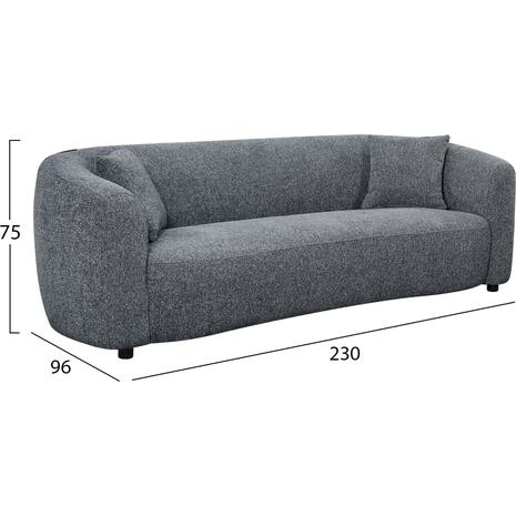 ΚΑΝΑΠΕΣ 3-ΘΕΣΙΟΣ NORD HM3321.01 ΓΚΡΙ ΥΦΑΣΜΑ 230x96x75Υεκ.