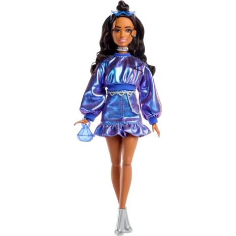 Mattel Barbie Deluxe Style Fashion Doll 7 In Metallic (JFP42)
