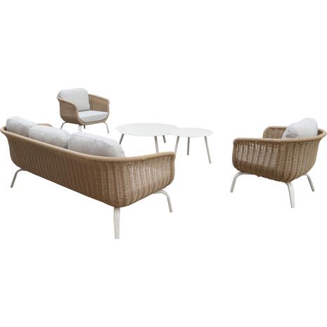 ΣΕΤ ΣΑΛΟΝΙ 5ΤΜΧ STERN HM6555.02 ΑΝΟΙΧΤΟ ΜΠΕΖ ΑΛΟΥΜΙΝΙΟ & OLEFIN--TWIST WICKER ΦΥΣΙΚΟ