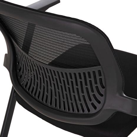 ΚΑΡΕΚΛΑ ΣΥΝΕΔΡΙΟΥ ΠΤΥΣΣΟΜΕΝΗ ΜΕ ΑΝΑΛΟΓΙΟ DENO HM1209.01 MESH ΥΦΑΣΜΑ ΜΑΥΡΟ 65x63x82Υεκ. (σετ 2 τεμαχίων)