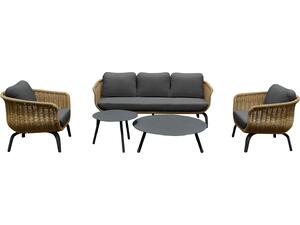 ΣΕΤ ΣΑΛΟΝΙ 5ΤΜΧ STERN HM6555.01 ΓΚΡΙ ΑΛΟΥΜΙΝΙΟ & OLEFIN--TWIST WICKER ΣΕ ΦΥΣΙΚΟ