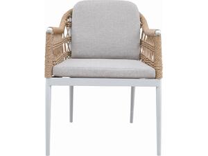 ΠΟΛΥΘΡΟΝΑ BOXER HM6556.02 ΑΛΟΥΜΙΝΙΟ & OLEFIN ΜΠΕΖ-TWIST WICKER 58x60x80Yεκ (σετ 2 τεμαχίων)