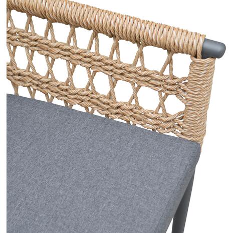 ΠΟΛΥΘΡΟΝΑ BOXER HM6556.01 ΑΛΟΥΜΙΝΙΟ & OLEFIN ΓΚΡΙ-TWIST WICKER 61x59x78,5Yεκ (σετ 2 τεμαχίων)