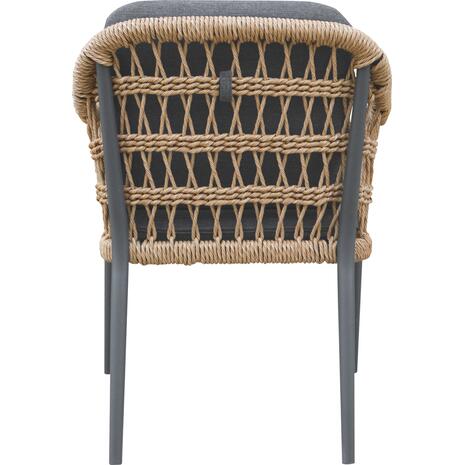 ΠΟΛΥΘΡΟΝΑ BOXER HM6556.01 ΑΛΟΥΜΙΝΙΟ & OLEFIN ΓΚΡΙ-TWIST WICKER 61x59x78,5Yεκ (σετ 2 τεμαχίων)