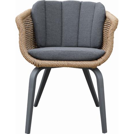 ΠΟΛΥΘΡΟΝΑ VICTUS HM6559.01 ΑΛΟΥΜΙΝΙΟ & OLEFIN ΓΚΡΙ-TWIST WICKER 59x68.5x75Yεκ (σετ 2 τεμαχίων)