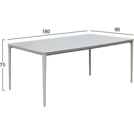 ΤΡΑΠΕΖΙ ΤΡΑΠΕΖΑΡΙΑΣ STAD HM6557.02 ΜΠΕΖ ΑΛΟΥΜΙΝΙΟ--ΛΕΥΚΟ SINTERED STONE 180x90x75Υεκ