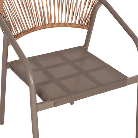 ΠΟΛΥΘΡΟΝΑ HOMAN HM6430.04 ΣΑΜΠΑΝΙ ΜΕΤΑΛΛΟ & TEXTILENE--ΜΠΕΖ P.E.RATTAN 53x58x75Υεκ