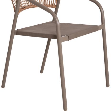 ΠΟΛΥΘΡΟΝΑ HOMAN HM6430.04 ΣΑΜΠΑΝΙ ΜΕΤΑΛΛΟ & TEXTILENE--ΜΠΕΖ P.E.RATTAN 53x58x75Υεκ