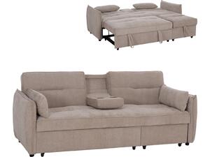 ΚΑΝΑΠΕΣ ΚΡΕΒΑΤΙ (ΓΩΝΙΑ) ΠΟΛΥΜΟΡΦΙΚΟΣ 3-ΘΕΣΙΟΣ VELAR HM3305.03 ΜΠΕΖ ΥΦΑΣΜΑ 207x90x80Υεκ.