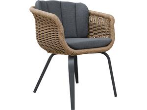 ΠΟΛΥΘΡΟΝΑ VICTUS HM6559.01 ΑΛΟΥΜΙΝΙΟ & OLEFIN ΓΚΡΙ-TWIST WICKER 59x68.5x75Yεκ (σετ 2 τεμαχίων)