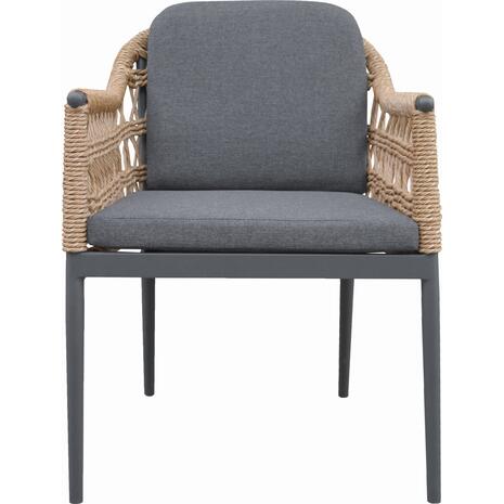 ΠΟΛΥΘΡΟΝΑ BOXER HM6556.01 ΑΛΟΥΜΙΝΙΟ & OLEFIN ΓΚΡΙ-TWIST WICKER 61x59x78,5Yεκ (σετ 2 τεμαχίων)