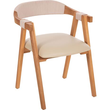 ΠΟΛΥΘΡΟΝΑ RIMINI HM9867.07 ΞΥΛΟ TEAK ΦΥΣΙΚΟ-ΜΠΕΖ ΣΧΟΙΝΙ & PU ΚΑΘΙΣΜΑ 60x61x75,5Υεκ.