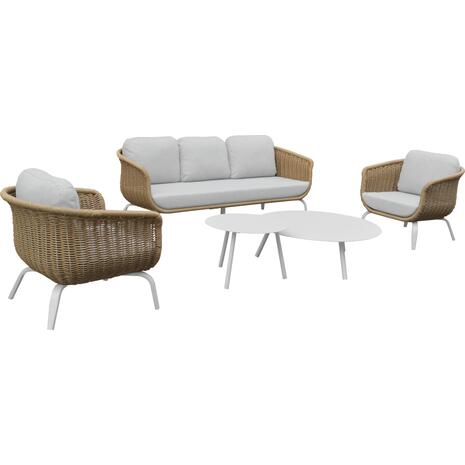 ΣΕΤ ΣΑΛΟΝΙ 5ΤΜΧ STERN HM6555.02 ΑΝΟΙΧΤΟ ΜΠΕΖ ΑΛΟΥΜΙΝΙΟ & OLEFIN--TWIST WICKER ΦΥΣΙΚΟ