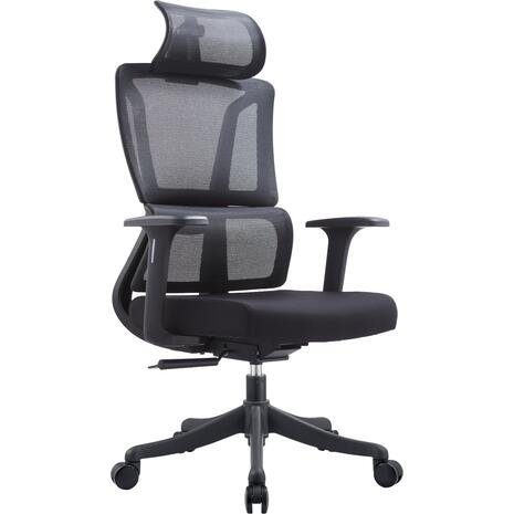 ΚΑΡΕΚΛΑ ΓΡΑΦΕΙΟΥ NOVUS HM1214.01 ΜΑΥΡO MESH--ΜΑΥΡΗ ΒΑΣΗ 72x67x125Υεκ