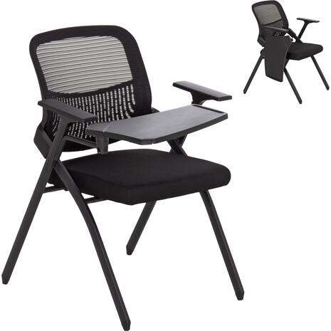 ΚΑΡΕΚΛΑ ΣΥΝΕΔΡΙΟΥ ΠΤΥΣΣΟΜΕΝΗ ΜΕ ΑΝΑΛΟΓΙΟ DENO HM1209.01 MESH ΥΦΑΣΜΑ ΜΑΥΡΟ 65x63x82Υεκ. (σετ 2 τεμαχίων)