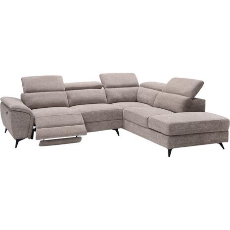 ΚΑΝΑΠΕΣ ΔΕΞΙΑ ΓΩΝΙΑ-ΑΝΑΚΛΙΣΗ & ΑΠΟΘ.ΧΩΡΟΣ-RESTRO HM3339.02R ΜΠΕΖ ΥΦΑΣΜΑ 284x224x76Υ