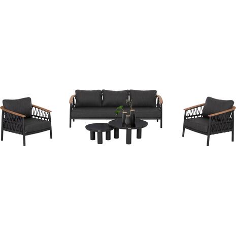 ΣΕΤ ΣΑΛΟΝΙ 5ΤΜΧ STREAM HM6426.01 ΑΝΘΡΑΚΙ ΑΛΟΥΜΙΝΙΟ-STRAP ΣΧΟΙΝΙ-OLEFIN