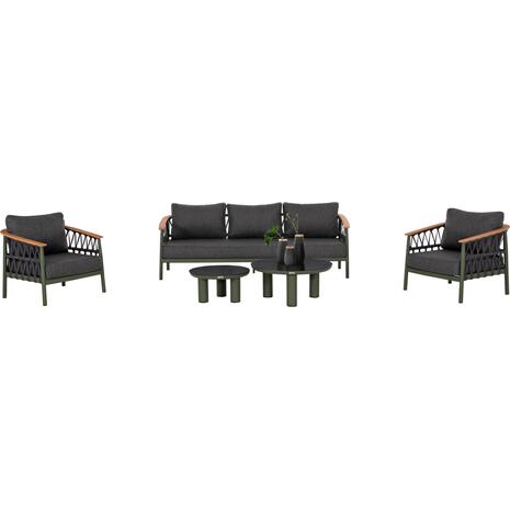 ΣΕΤ ΣΑΛΟΝΙ 5ΤΜΧ STREAM HM6426.07 ΠΡΑΣΙΝΟ ΑΛΟΥΜΙΝΙΟ-ΑΝΘΡΑΚΙ ΣΧΟΙΝΙ-OLEFIN