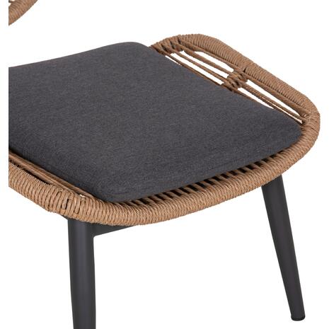 ΠΟΛΥΘΡΟΝΑ LOUNGE ΜΕ ΥΠΟΠΟΔΙΟ REMVAZZO HM6561.01 ΑΛΟΥΜΙΝΙΟ ΓΚΡΙ--WICKER 90x85x96Υεκ