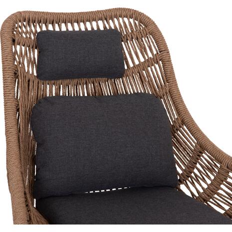 ΠΟΛΥΘΡΟΝΑ LOUNGE ΜΕ ΥΠΟΠΟΔΙΟ REMVAZZO HM6561.01 ΑΛΟΥΜΙΝΙΟ ΓΚΡΙ--WICKER 90x85x96Υεκ