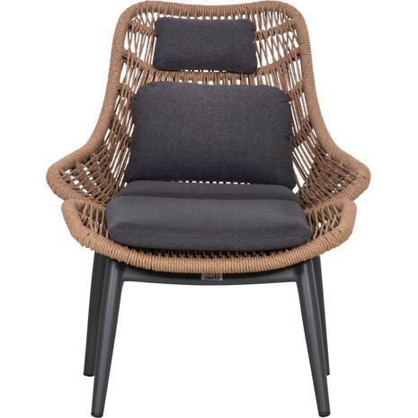 ΠΟΛΥΘΡΟΝΑ LOUNGE ΜΕ ΥΠΟΠΟΔΙΟ REMVAZZO HM6561.01 ΑΛΟΥΜΙΝΙΟ ΓΚΡΙ--WICKER 90x85x96Υεκ